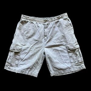 Vintage OP Surf baggy Cargo Shorts Beige Distressed Ocean Pacific 90s Y2K 36